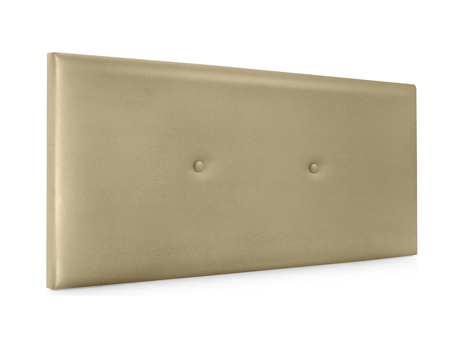 DHOME Kopfteil aus glattem Kunstleder mit Knöpfen 105x50cm Betten 105 - Champagner