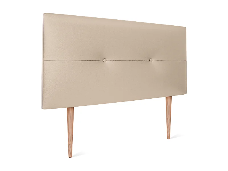 DHOME Cabeceira de  Couro sintético com Botões 90x105cm com Pernas Camas 80/90 - Bege