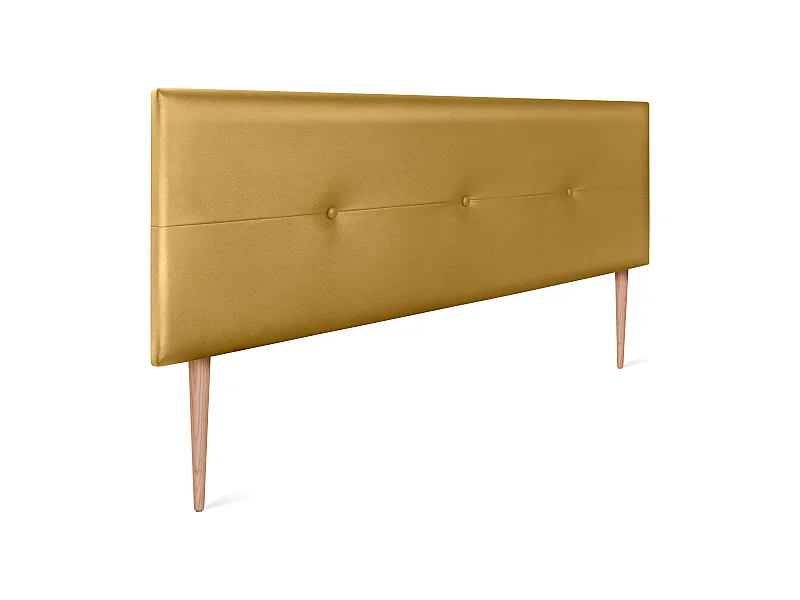 DHOME Kopfteil aus Kunstleder mit Knöpfen 145x105cm Mit Beinen Betten 135/140 - Dorado