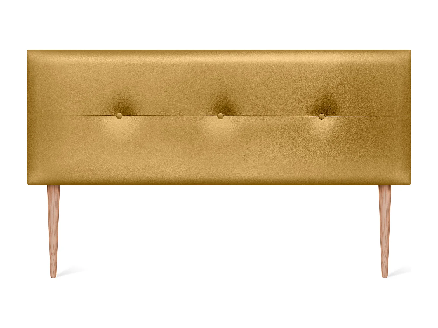 DHOME Tête de lit similicuir avec Boutons 145x105cm avec pieds Lits 135/140 - Doré