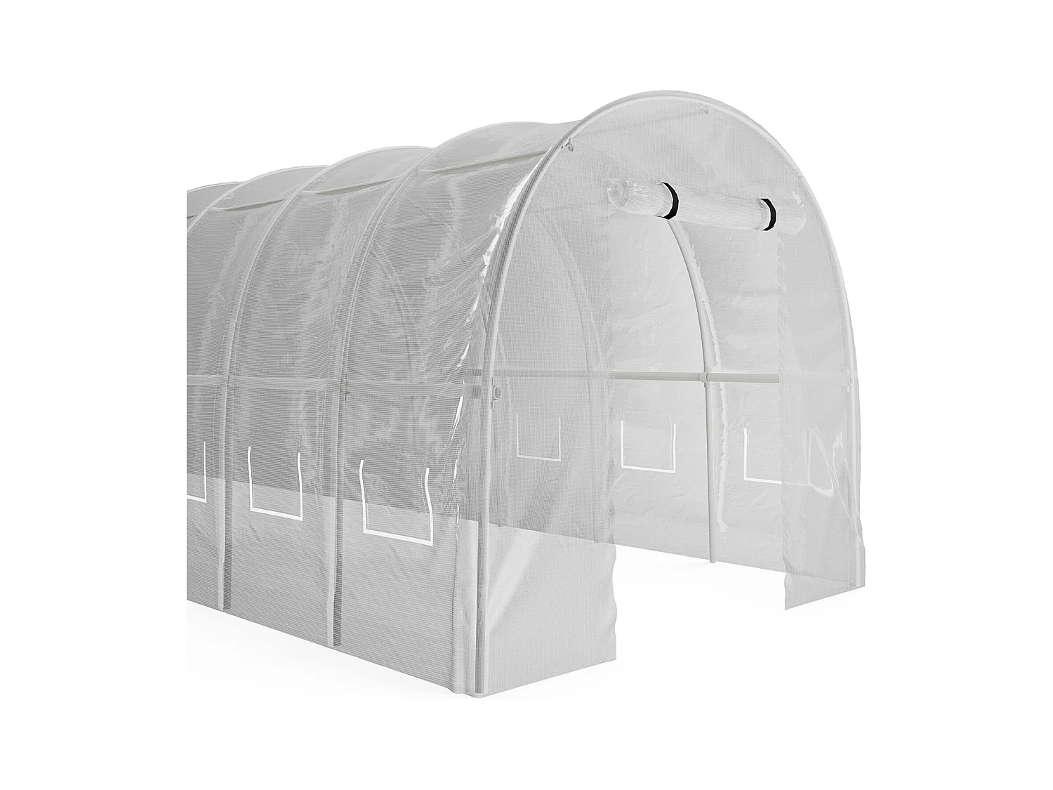 Erstatningsdæksel til tunneldrivhus med dør 6 m² - L200 x B300 x H200 cm - Hvid - ALOCASIA
