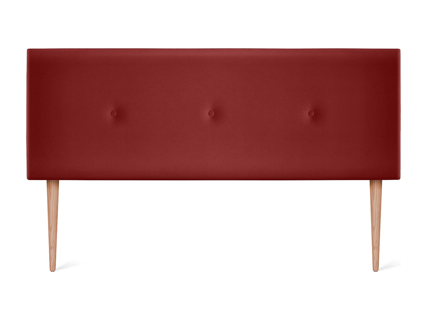 DHOME Kopfteil aus glattem Kunstleder mit Knöpfen 135x105cm Mit Beinen Betten 120/135 - Rot