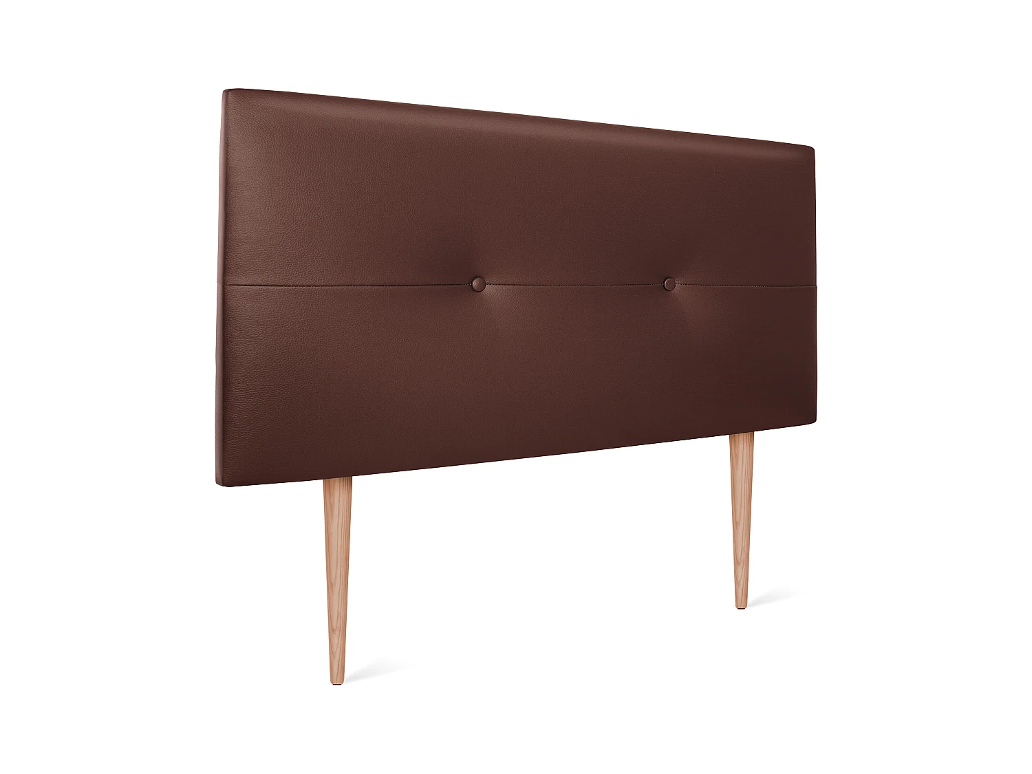 DHOME Kopfteil aus Kunstleder mit Knöpfen 110x105cm Mit Beinen Betten 105 - Schokolade