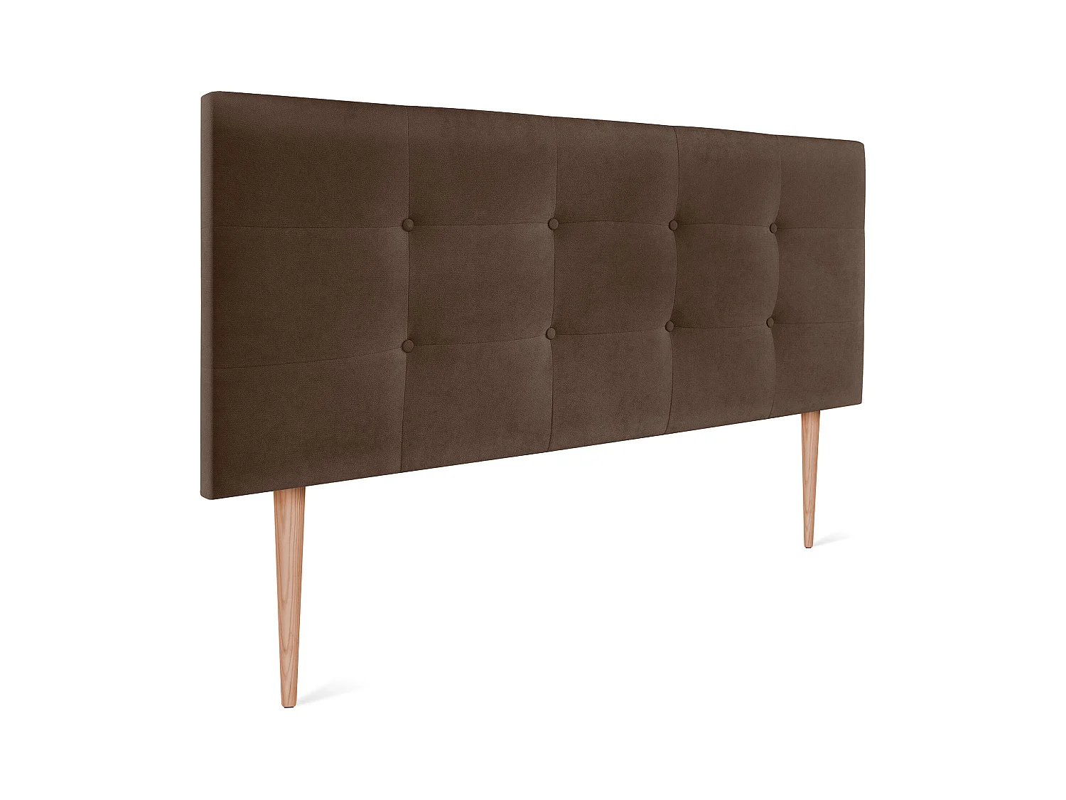 DHOME Tête de lit en tissu Aqualine Capitoné 145x115cm avec pieds Lits 135/140 - Marron