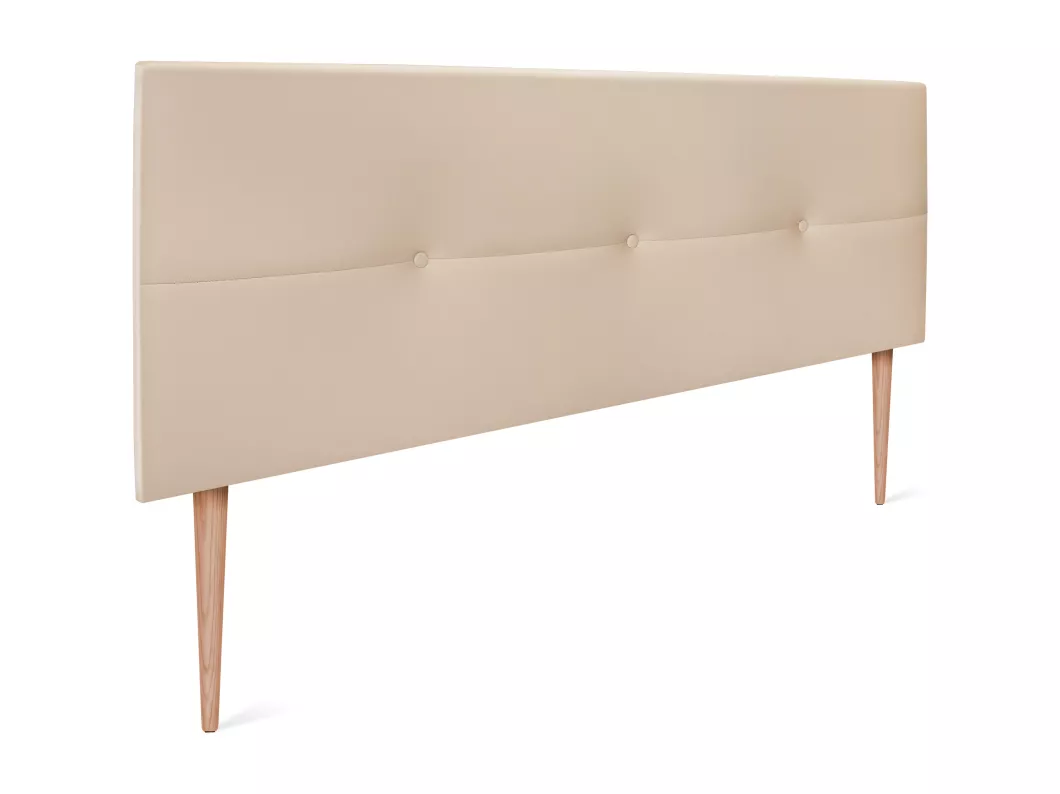 Kauf Unique DHOME Kopfteil aus Kunstleder mit Knöpfen 150x105cm Mit Beinen Betten 150 - Beige