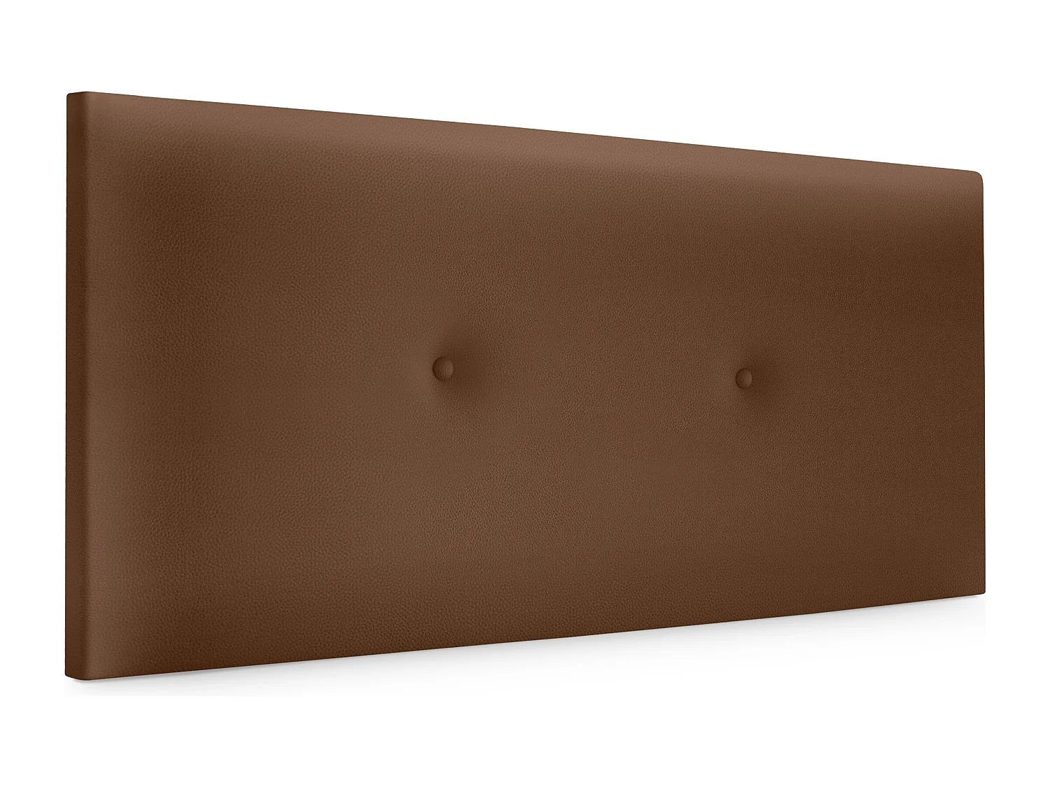 DHOME Kopfteil aus glattem Kunstleder mit Knöpfen 90x50cm Betten 80/90 - Lehm