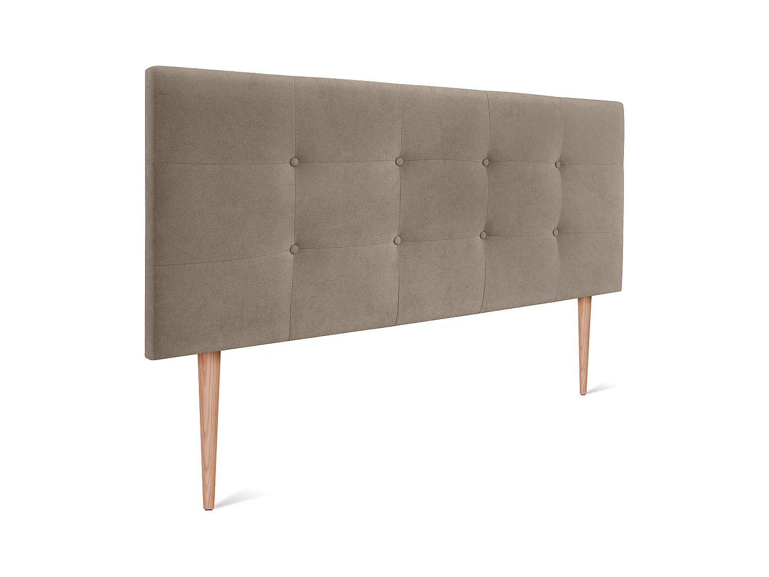DHOME Tête de Lit en Tissu Aqualine Capitonné 150x115cm avec Pieds Lit 150 - Terre