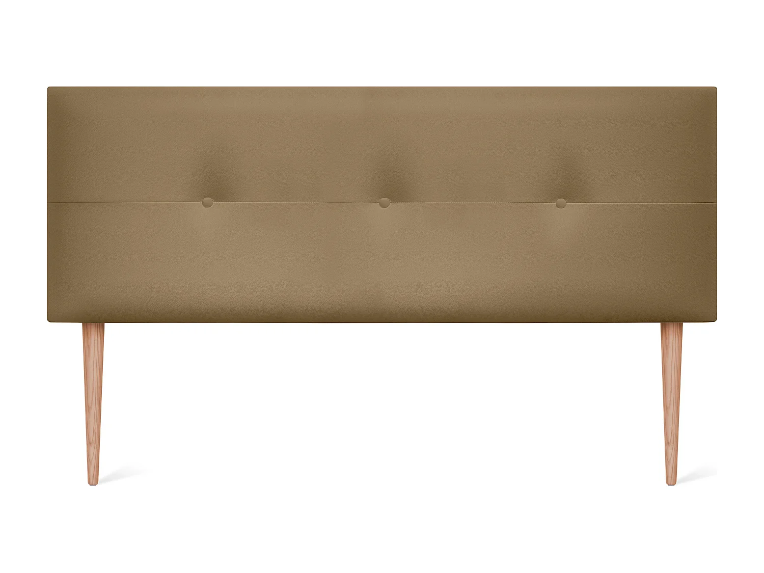 DHOME Tête de lit similicuir avec Boutons 150x105cm avec pieds Lits 150 - Marron Clair