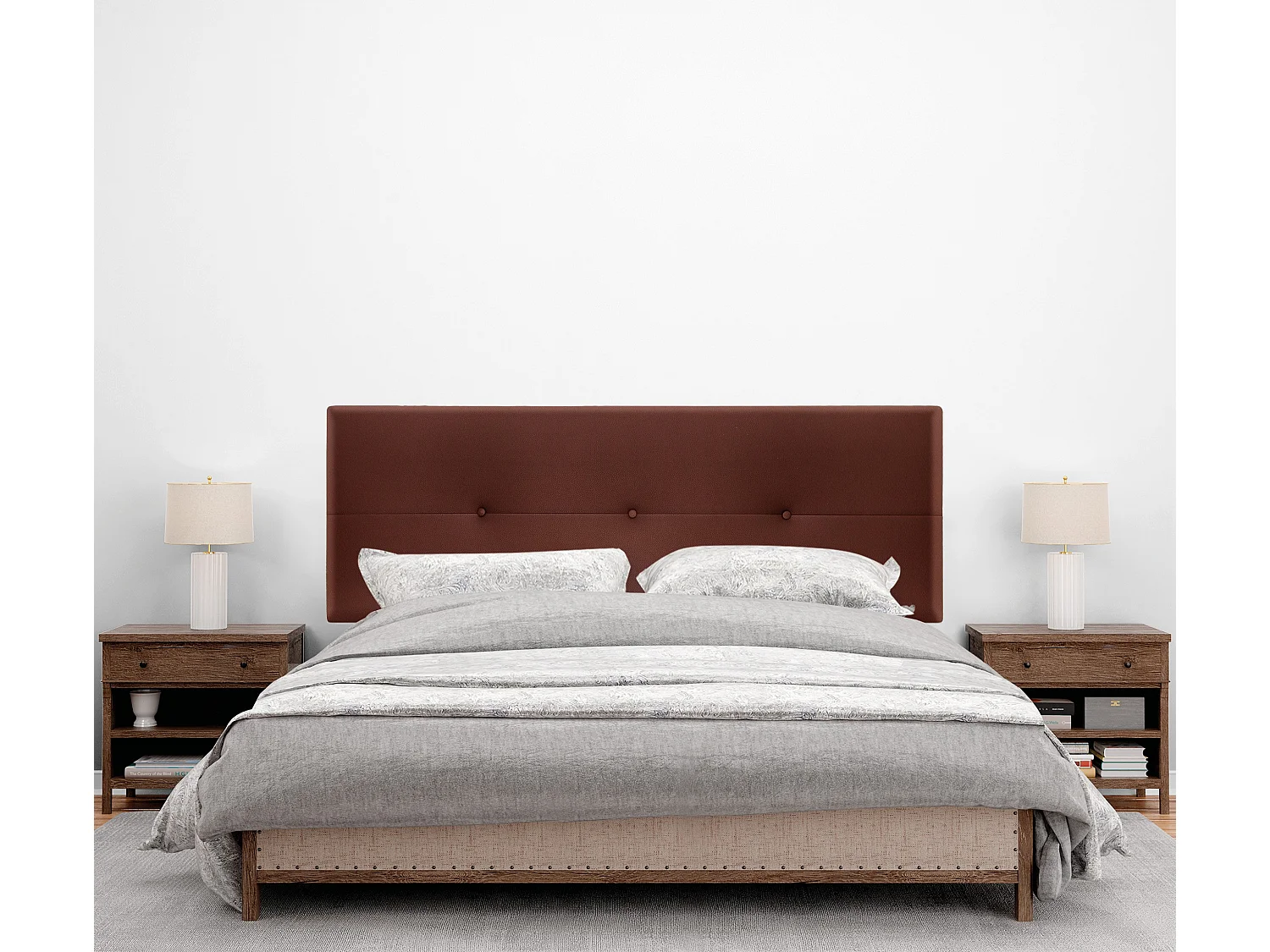 DHOME Cabeceira de  Couro sintético com Botões 160x50cm Camas 150/160 - Chocolate