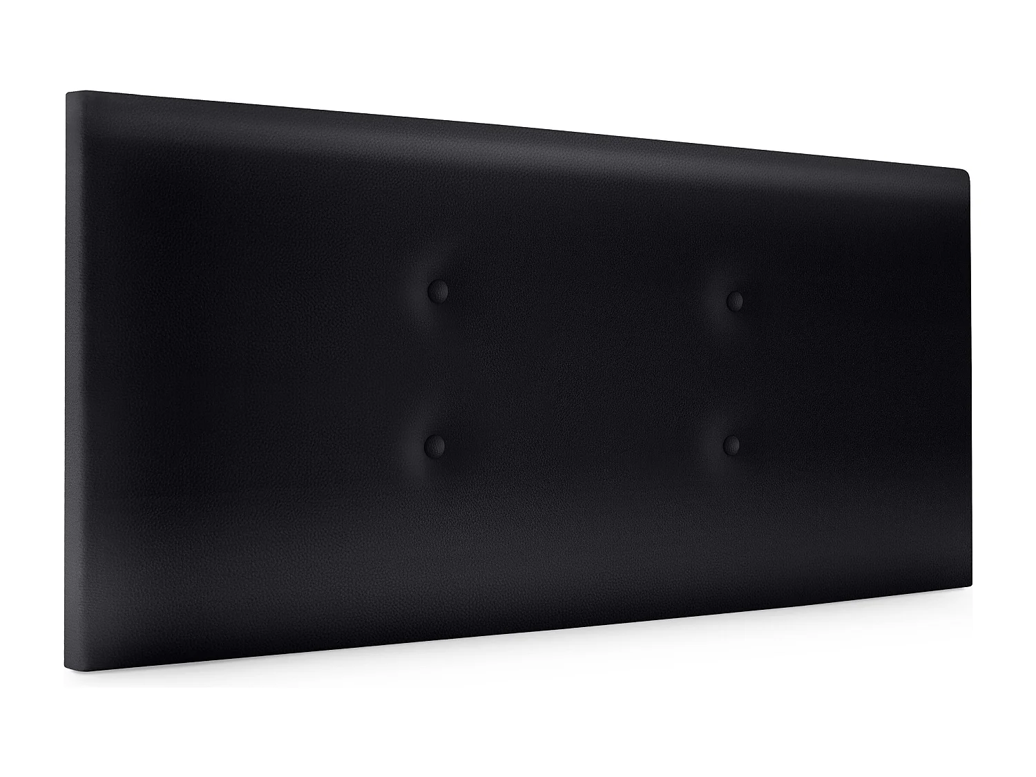 DHOME Cabeceira de  Couro sintético con 2 Fileiras de botões 95x50cm Camas 90 - Preto