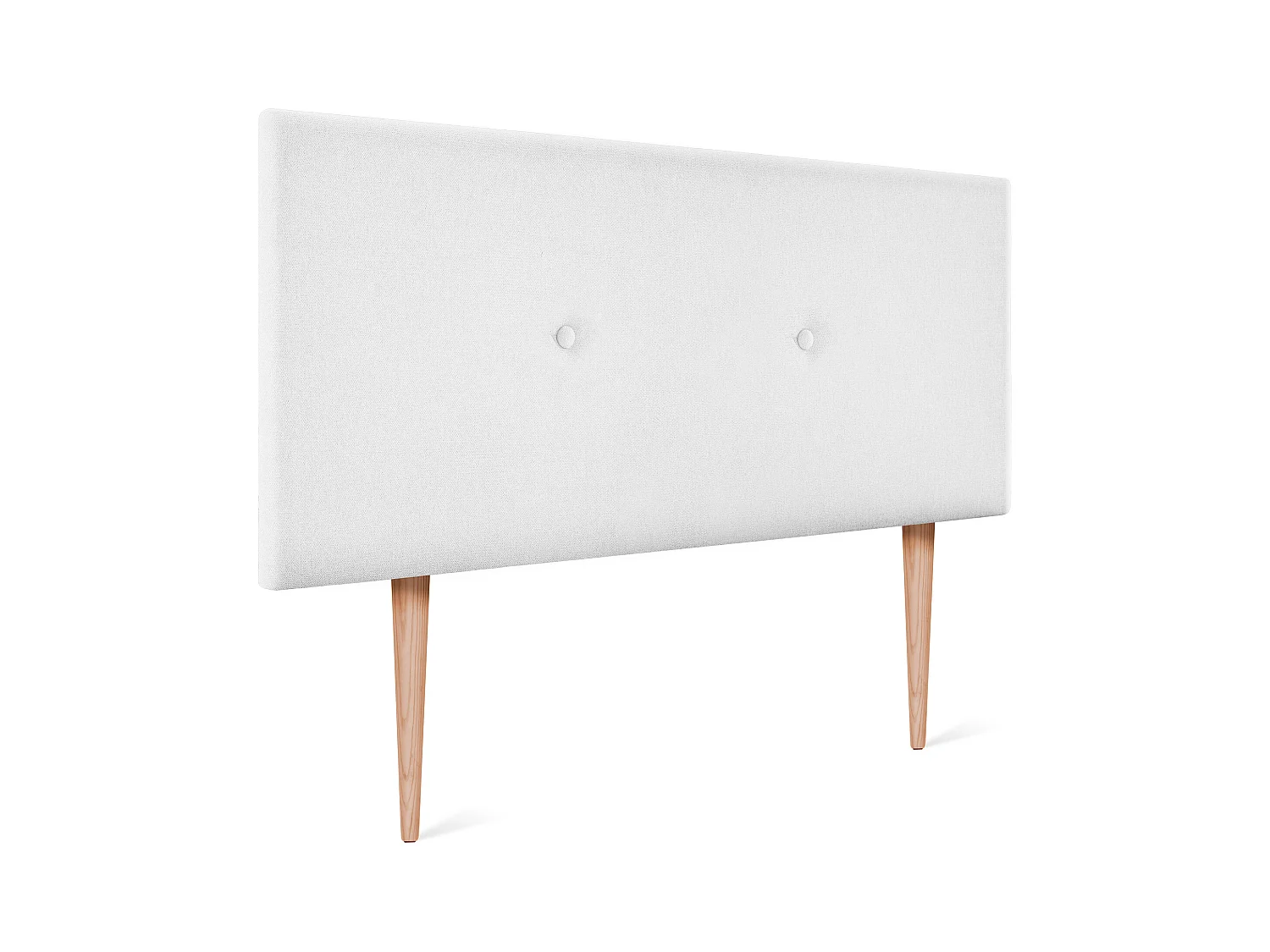 DHOME Testiera in de Tessuto Aqualine Liscio con bottoni 95x105cm Con le gambe Letti 90 - Bianco