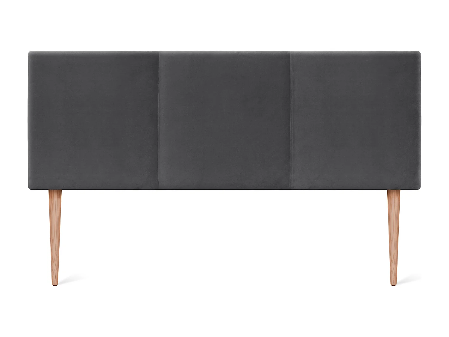 DHOME Tête de lit en velours lisse avec trois panneaux 135x105cm avec pieds Lits 120/135 - Gris foncé