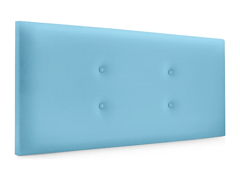 DHOME Kopfteil aus Kunstleder mit 2 Reihen Knöpfen 95x50cm Betten 90 - Hellblau