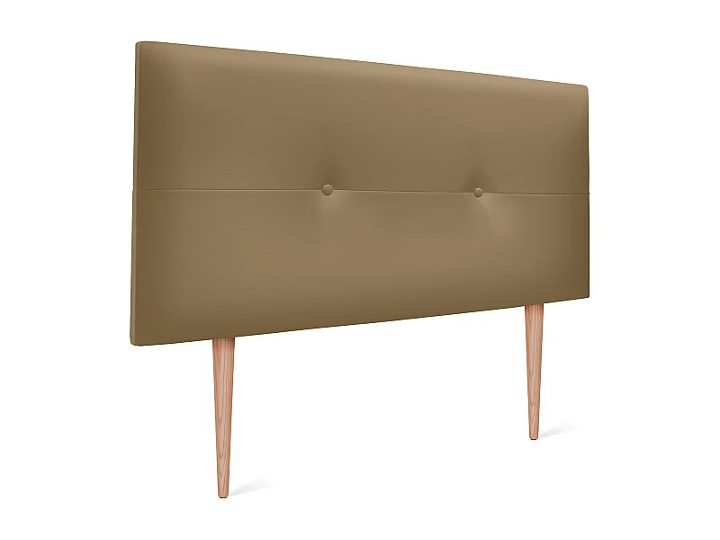 DHOME Tête de lit similicuir avec Boutons 95x105cm avec pieds Lits 90 - Marron Clair