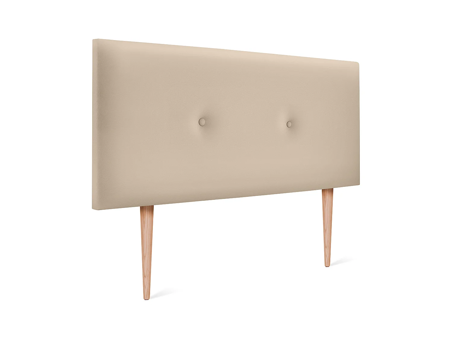 DHOME Tête de lit simili cuir lisse avec Boutons 110x105cm avec pieds Lits 105 - Beig