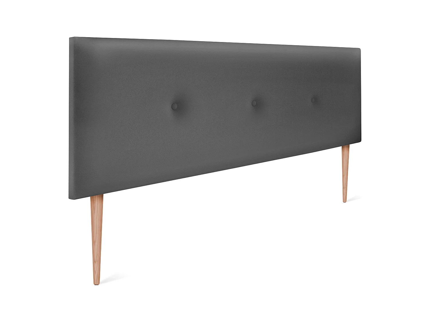 DHOME Tête de lit simili cuir lisse avec Boutons 135x105cm avec pieds Lits 120/135 - Gris