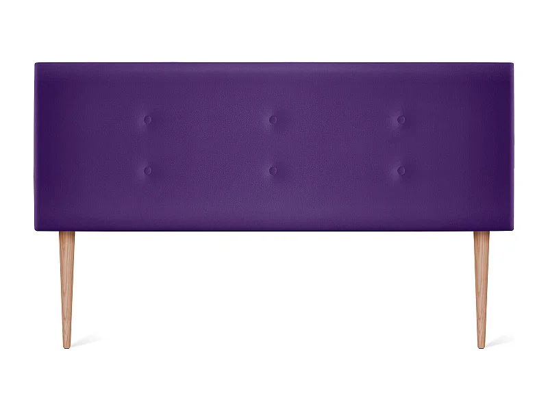 DHOME Kopfteil aus Kunstleder mit 2 Reihen Knöpfen 135x105cm Mit Beinen Betten 120/135 - Lila