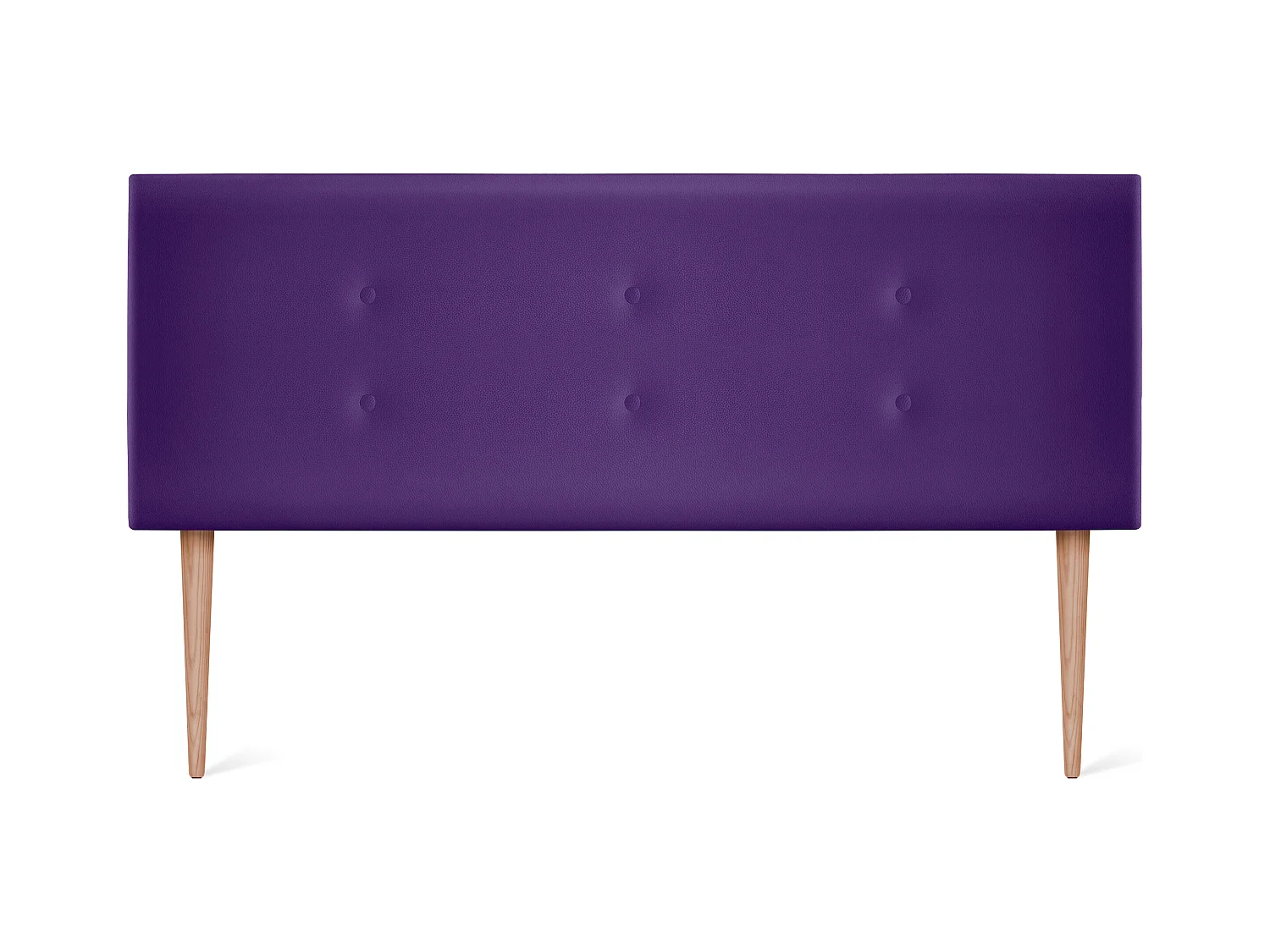 DHOME Tête de lit similicuir avec 2 rangées de boutons 135x105cm avec pieds Lits 120/135 - Lila