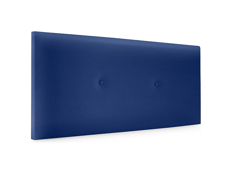 DHOME Kopfteil aus glattem Kunstleder mit Knöpfen 90x50cm Betten 80/90 - Blau