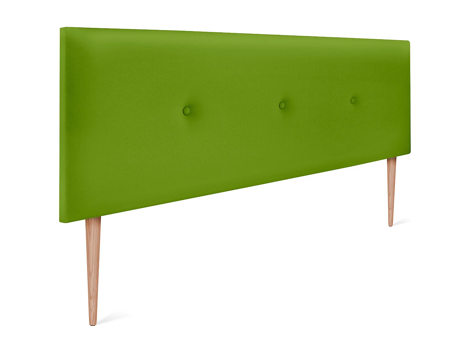 DHOME Tête de lit simili cuir lisse avec Boutons 135x105cm avec pieds Lits 120/135 - Vert