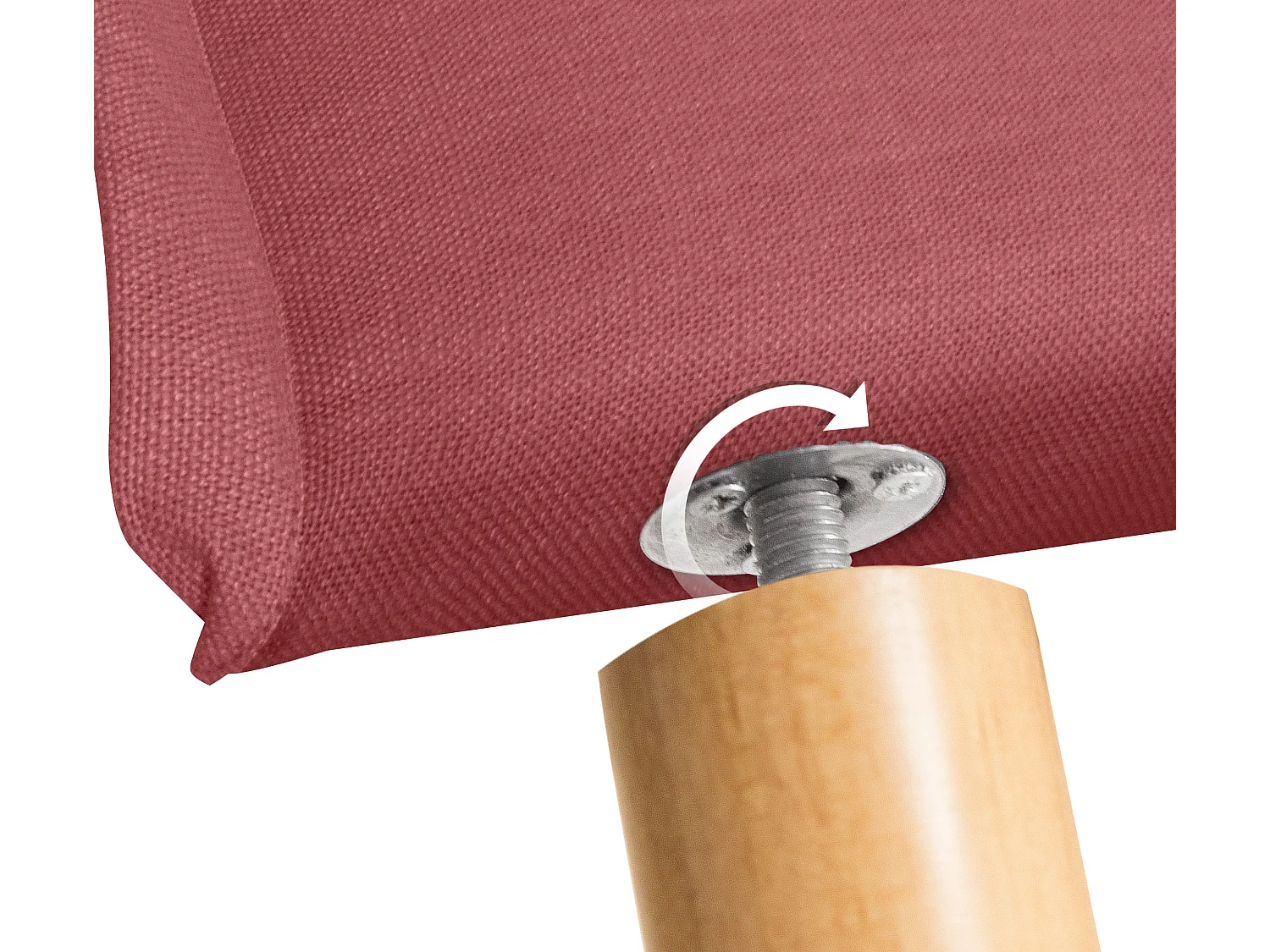 DHOME Testiera in de Lino Naturale Semplice con rifinitura 80x105cm Con le gambe Letti 70/80/90 - Rosso