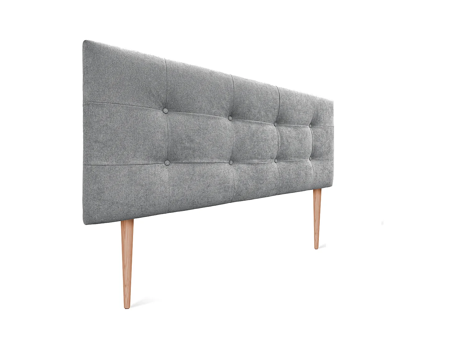 DHOME Tête de lit en tissu Aqualine Capitoné 145x115cm avec pieds Lits 135/140 - Gris