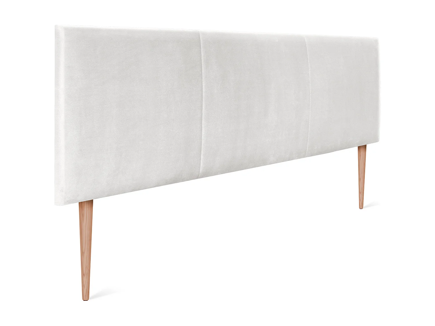 DHOME Tête de lit en velours lisse avec trois panneaux 150x105cm avec pieds Lits 150 - Blanc Visón