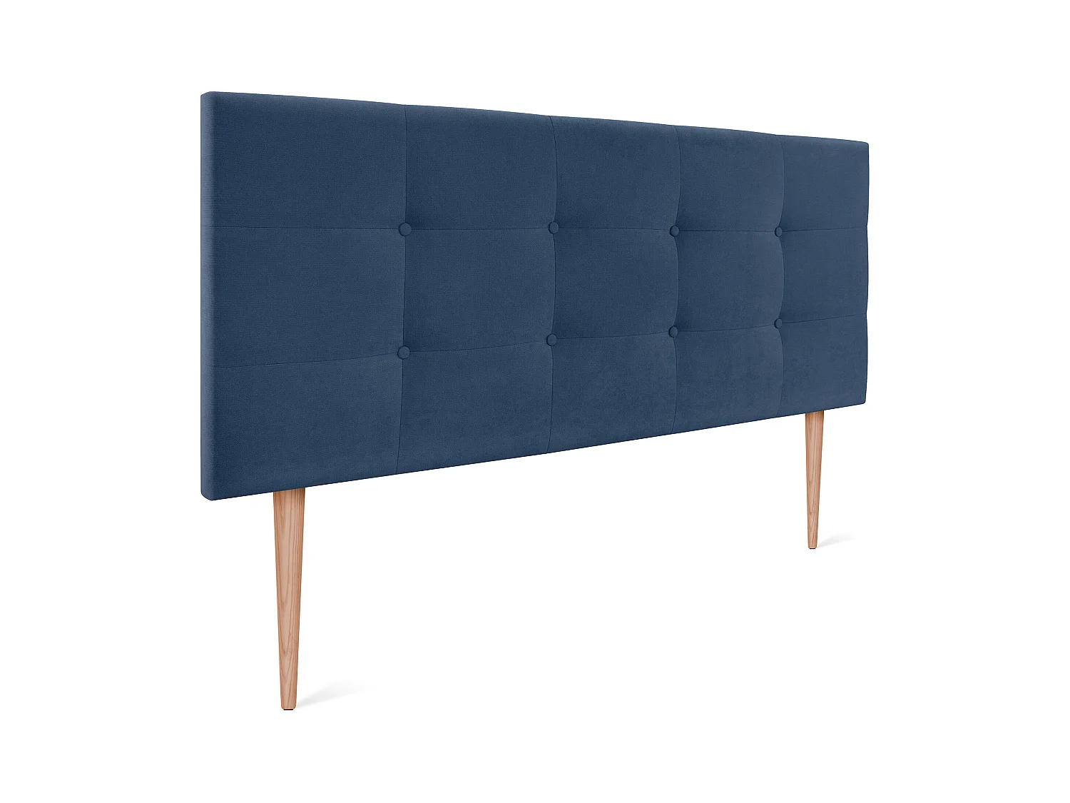 DHOME Tête de lit en tissu Aqualine Capitoné 150x115cm avec pieds Lits 150 - Bleu