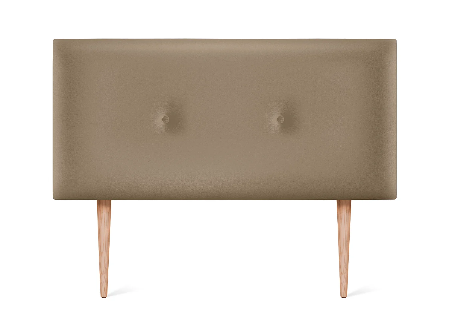 DHOME Tête de lit simili cuir lisse avec Boutons 95x105cm avec pieds Lits 90 - Marron Clair