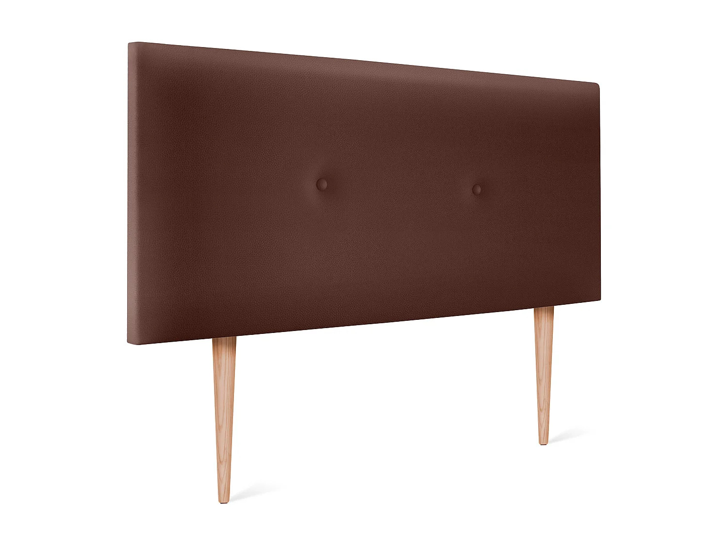 DHOME Glad kunstleer hoofdeinde met knopen 105x105cm met bedpoten 105 - Chocolade