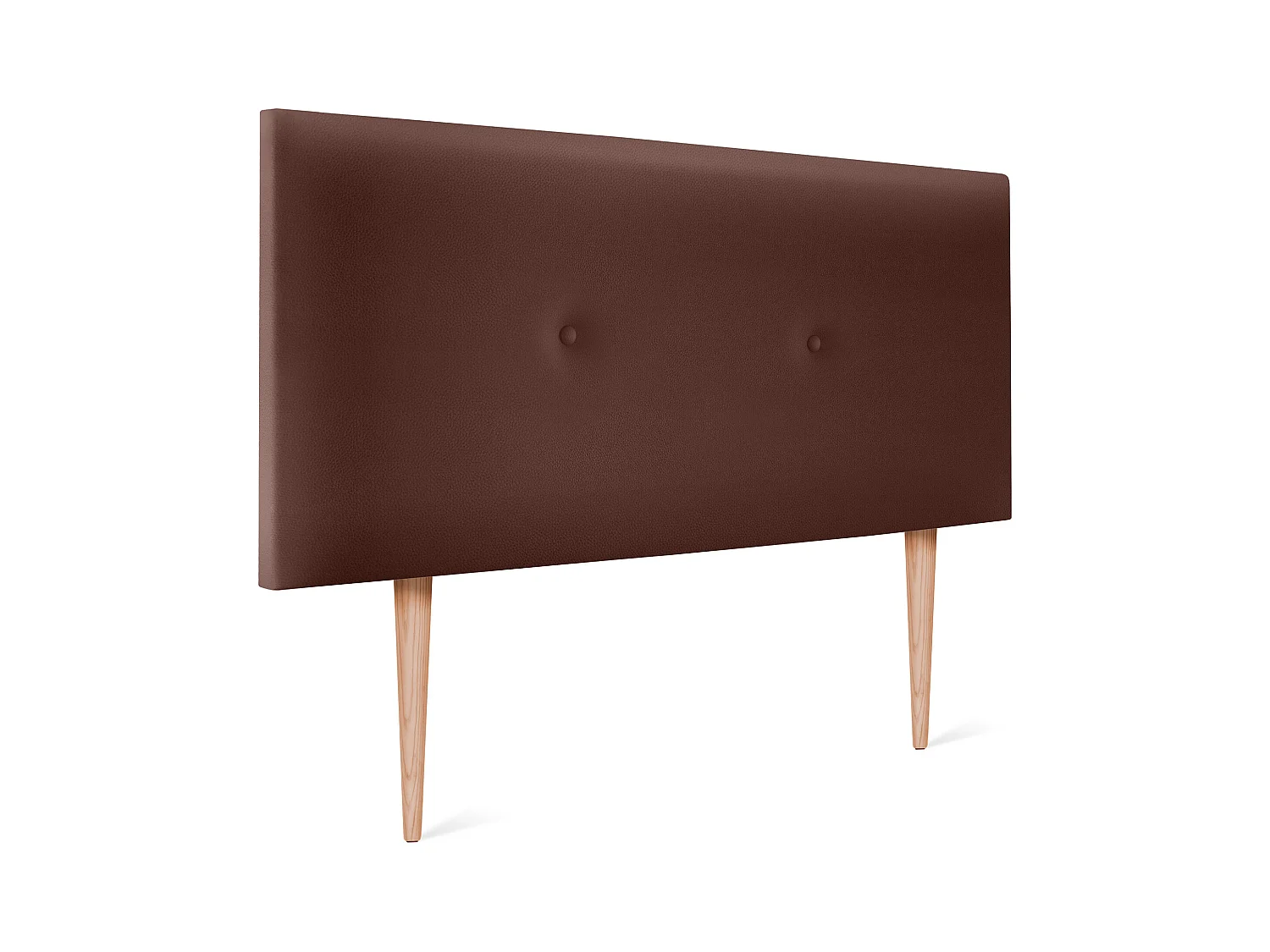 DHOME Tête de lit simili cuir lisse avec Boutons 105x105cm avec pieds Lits 105 - Chocolat