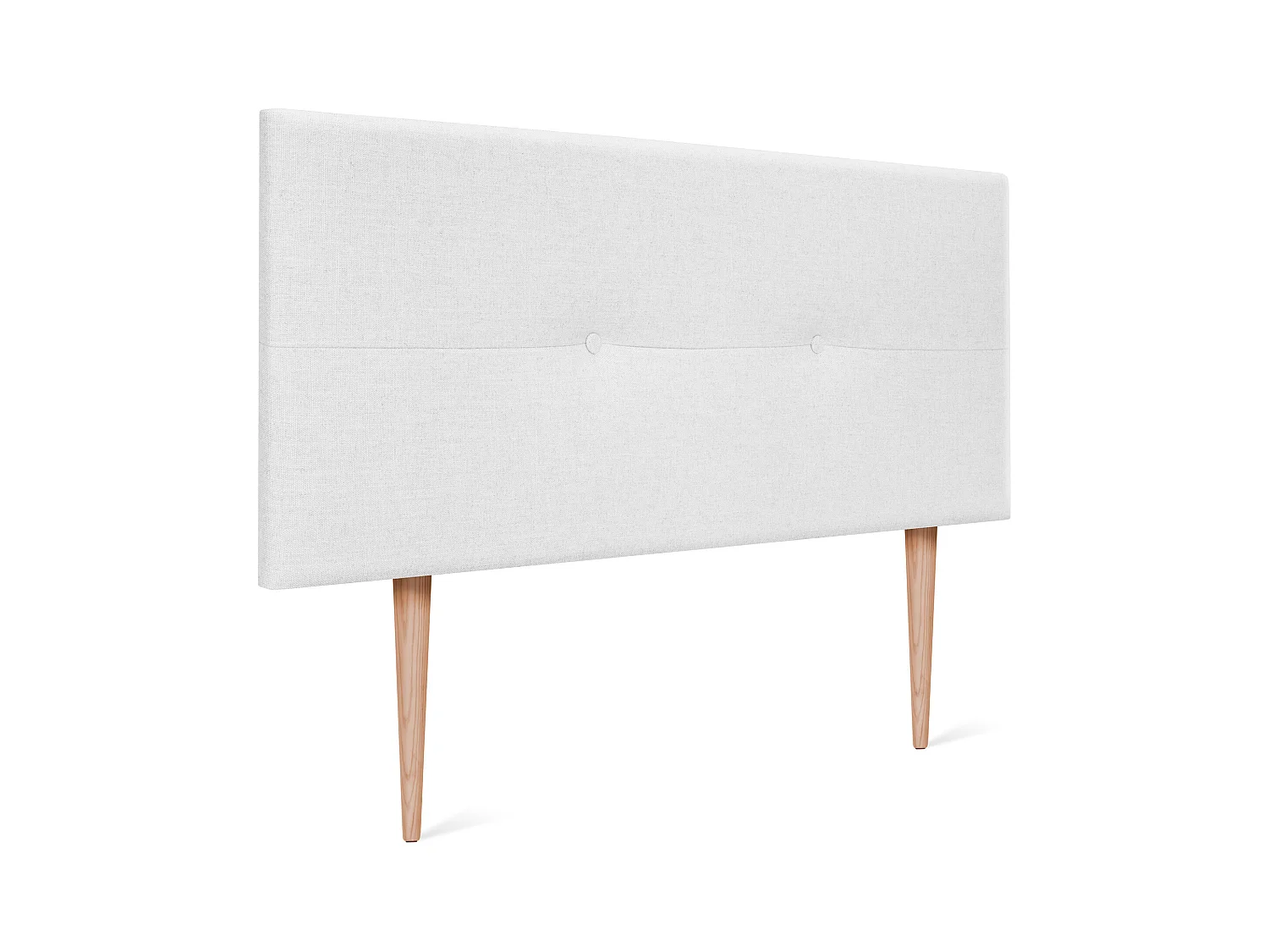 DHOME Natuurlijk Linnen Hoofdeinde met Knopen 90x105cm met Bedpoten 80/90 - Wit