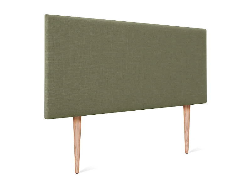 DHOME Tête de lit en lin naturel lisse 110x105cm avec pieds Lits 105 - Vert
