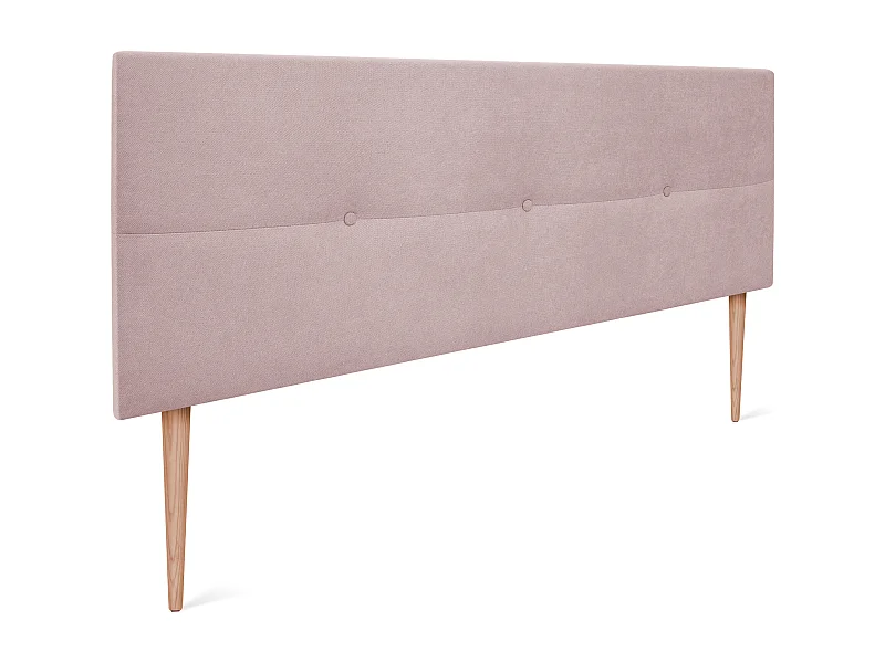 DHOME Tête de lit en tissu Aqualine avec Boutons 145x105cm avec pieds Lits 135/140 - Saumon