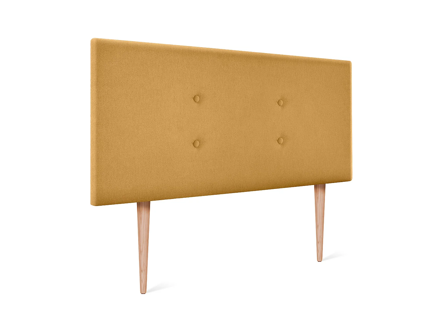 DHOME Tête de lit en tissu Aqualine avec 2 rangées de boutons 105x105cm avec pieds Lits 105 - Moutarde