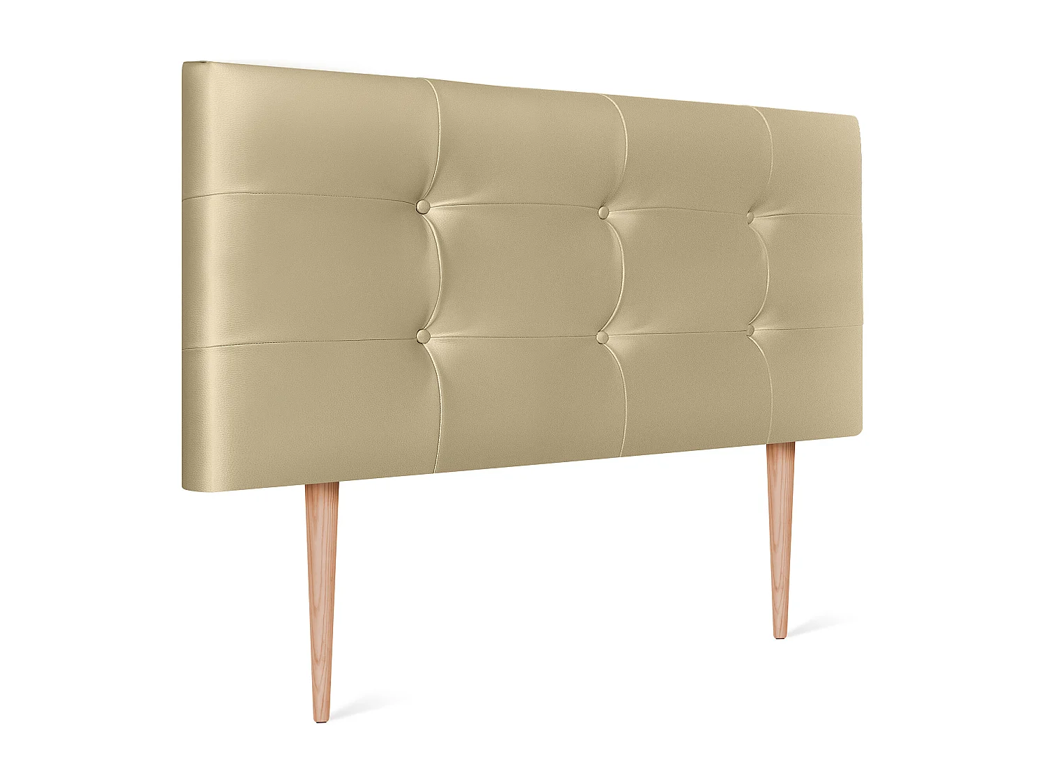 DHOME Getuft kunstleer hoofdeinde 110x115cm met bedpoten 105 - Champagne