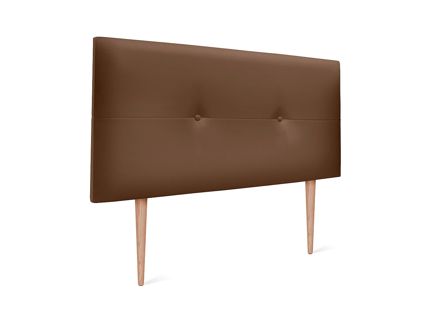 DHOME Kopfteil aus Kunstleder mit Knöpfen 110x105cm Mit Beinen Betten 105 - Lehm