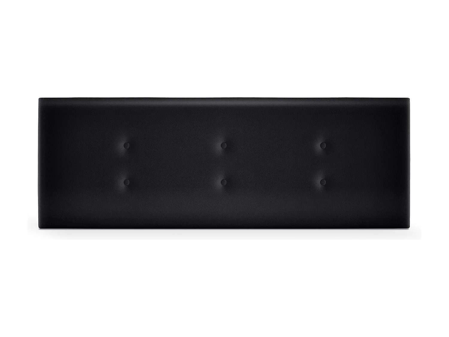DHOME Kopfteil aus Kunstleder mit 2 Reihen Knöpfen 135x50cm Betten 120/135 - Schwarz