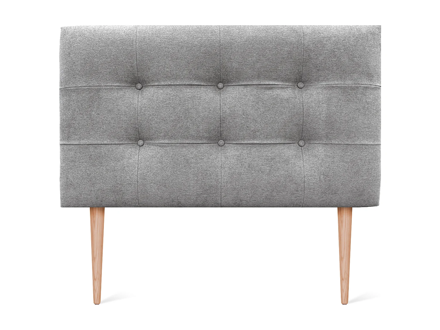 DHOME Hoofdeinde van Stof Aqualine Capitoné 110x115cm met Poten Bedden 105 - Grijs