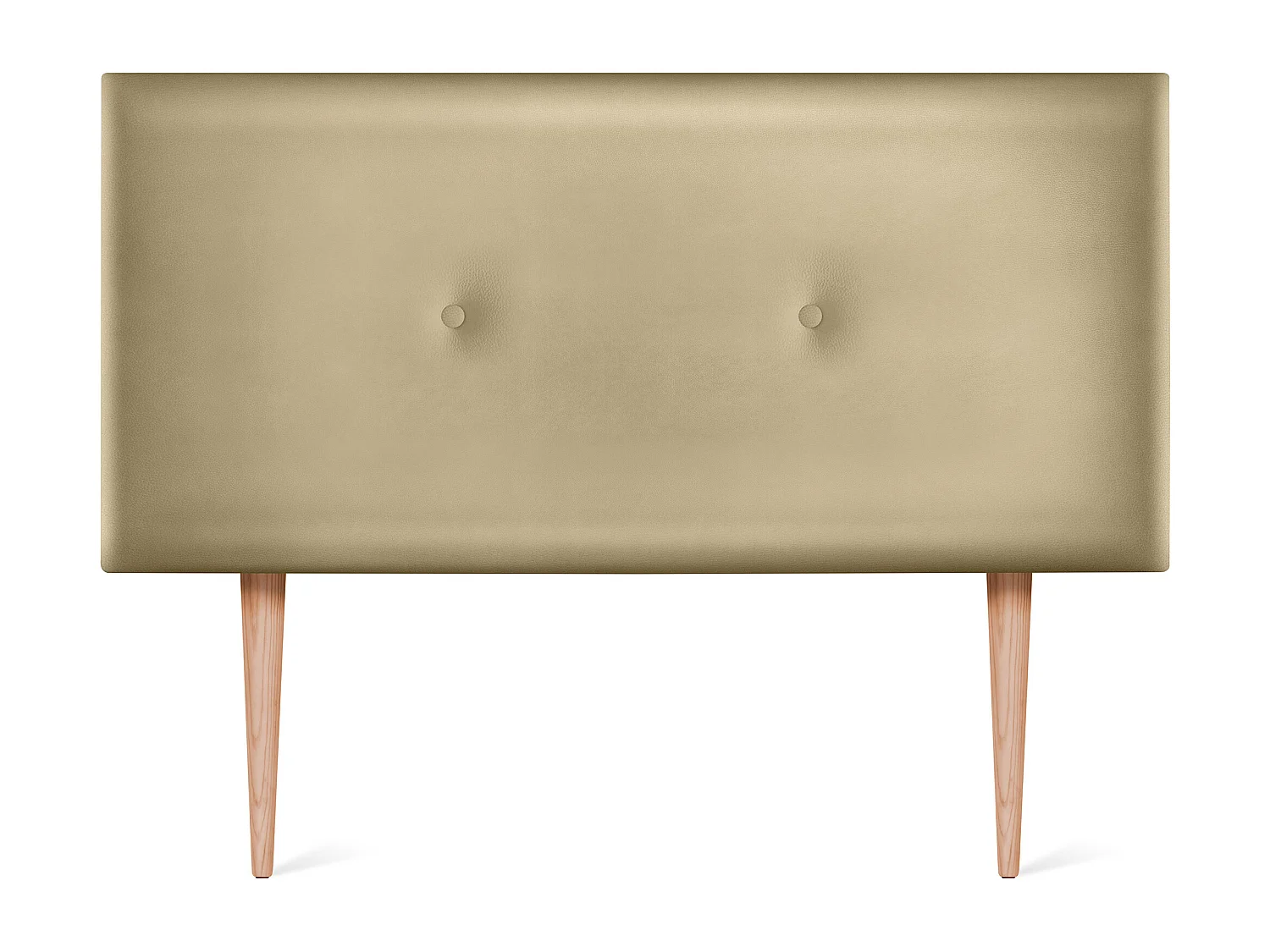 DHOME Kopfteil aus glattem Kunstleder mit Knöpfen 90x105cm Mit Beinen Betten 80/90 - Champagner