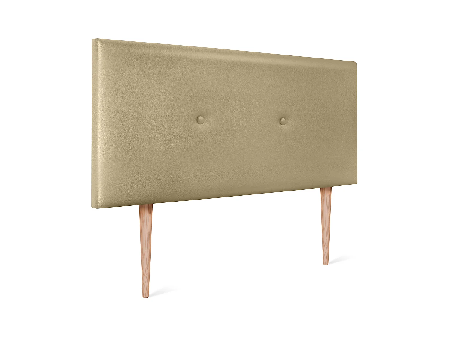 DHOME Tête de lit simili cuir lisse avec Boutons 90x105cm avec pieds Lits 80/90 - Champagne