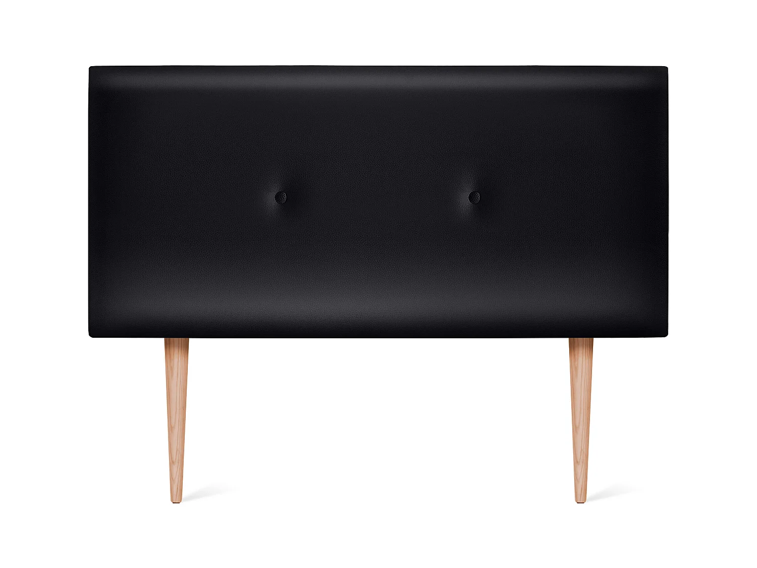 DHOME Tête de lit simili cuir lisse avec Boutons 105x105cm avec pieds Lits 105 - Noir