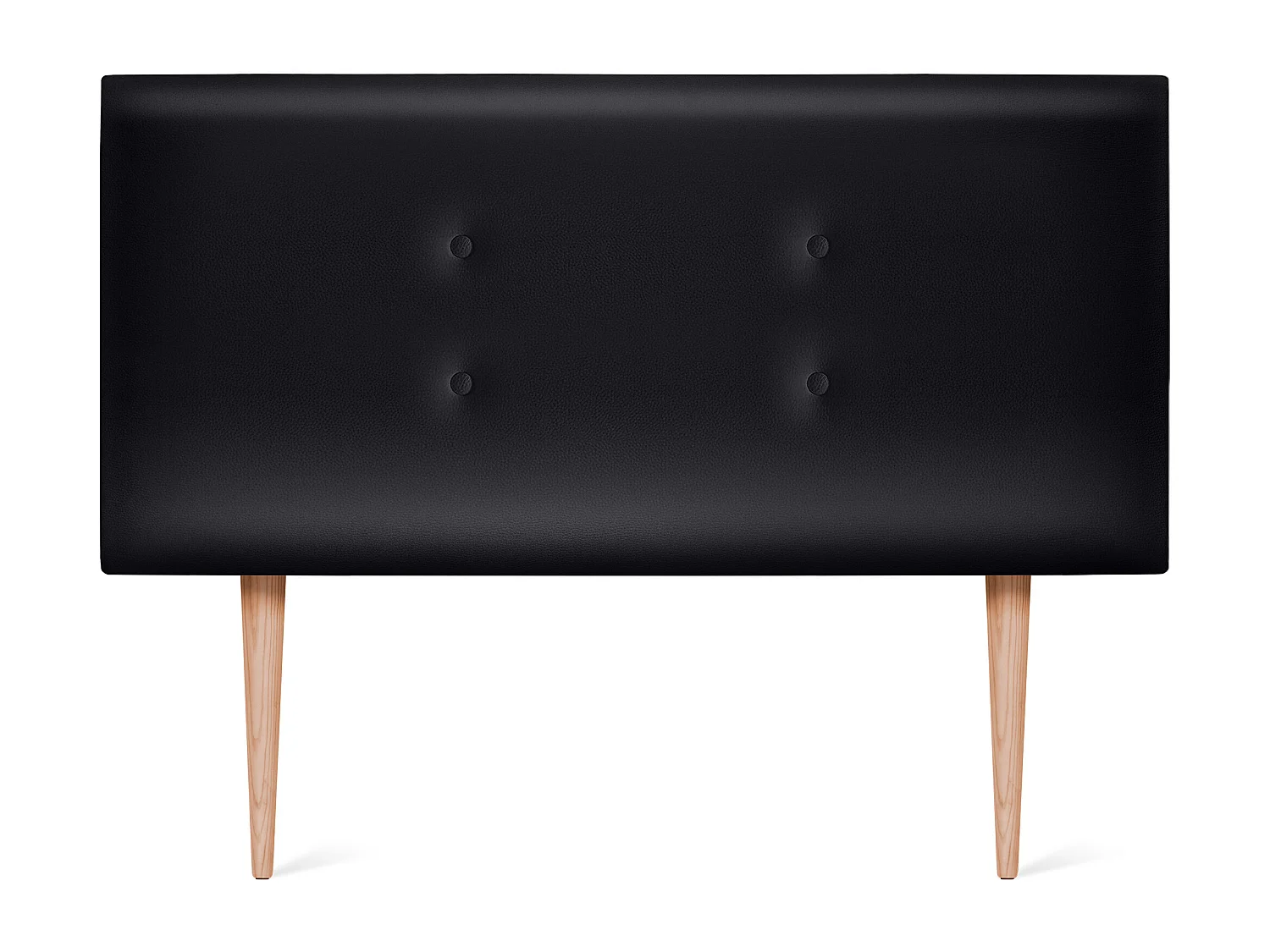 DHOME Cabeceira de  Couro sintético con 2 Fileiras de botões 90x105cm com Pernas Camas 80/90 - Preto