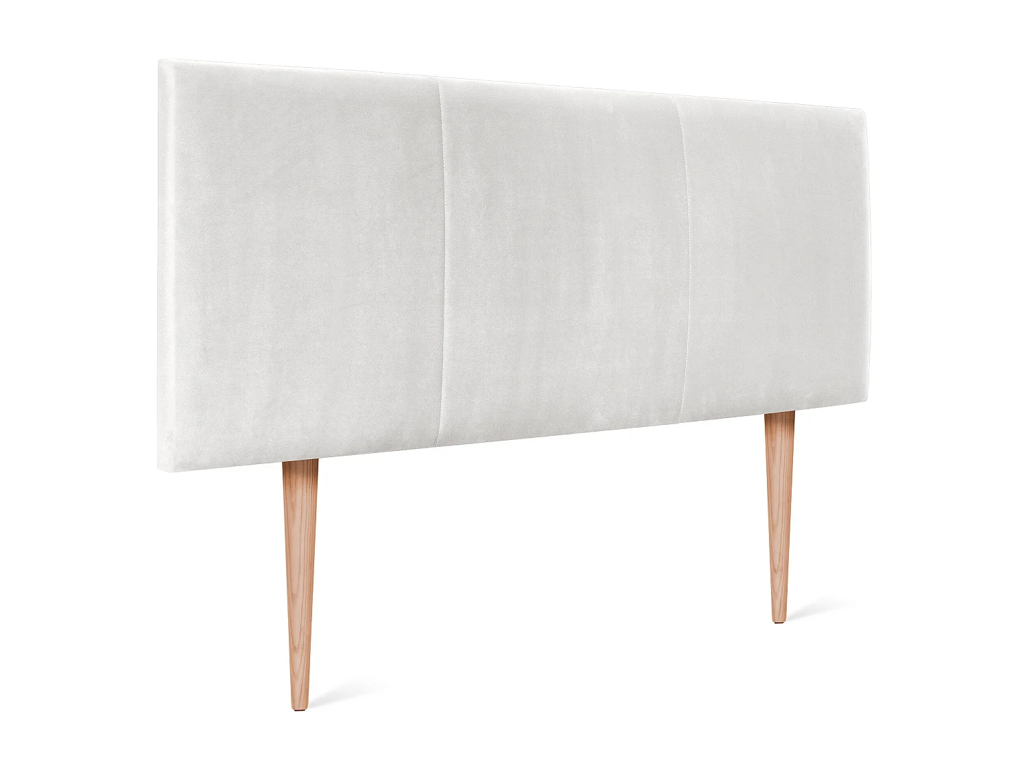 DHOME Kopfteil aus glattem Samt mit drei Paneelen 135x50cm Betten 120/135 - Weißer Nerz