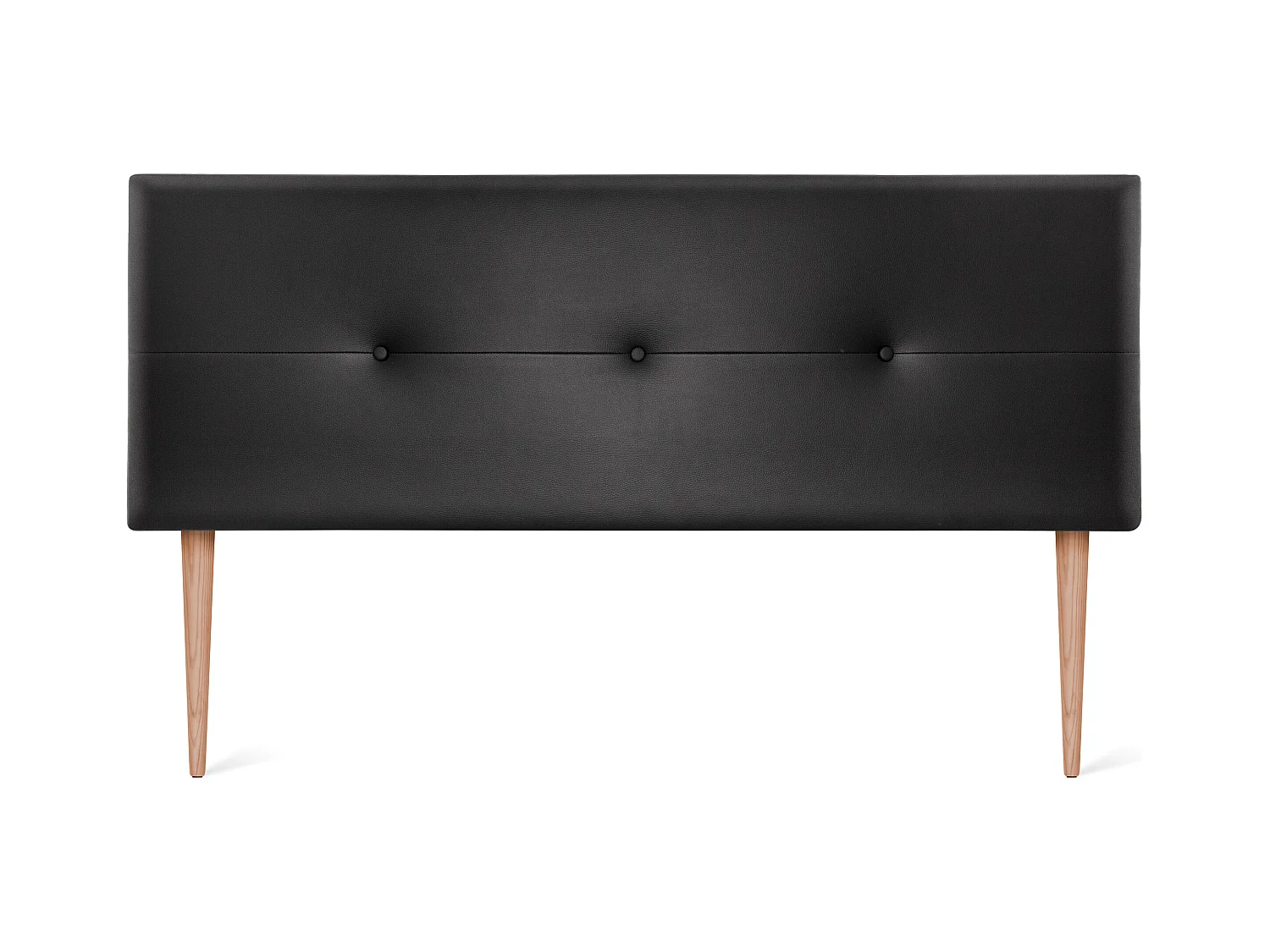 DHOME Testiera in de Similpelle con bottoni 145x105cm Con le gambe Letti 135/140 - Nero