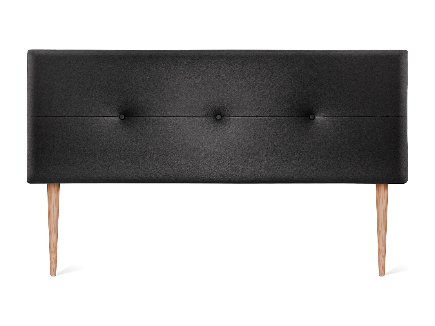 DHOME Tête de lit similicuir avec Boutons 145x105cm avec pieds Lits 135/140 - Noir