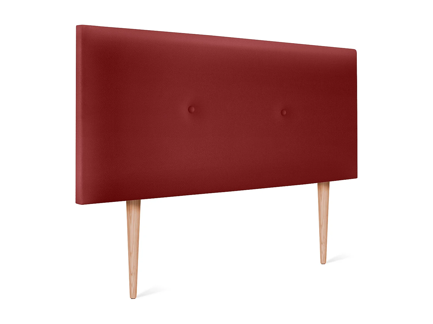DHOME Tête de lit simili cuir lisse avec Boutons 90x105cm avec pieds Lits 80/90 - Rouge