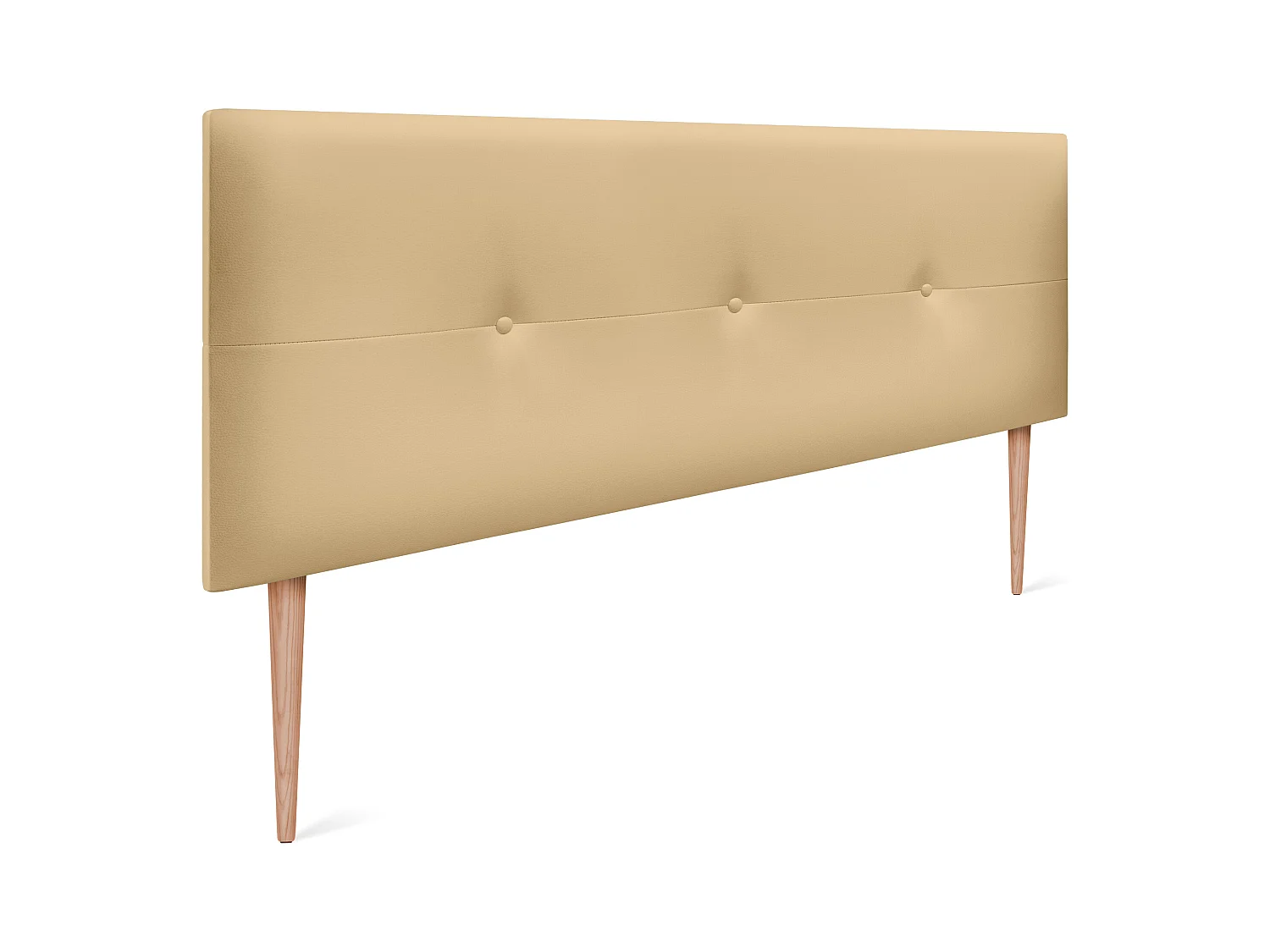 DHOME Kopfteil aus Kunstleder mit Knöpfen 160x105cm Mit Beinen Betten 150/160 - Vanille