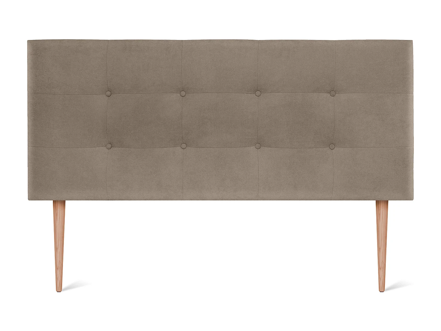 DHOME Testiera capitonné Aqualine in tessuto 135x115 cm con gambe letto 120/135 - Terra