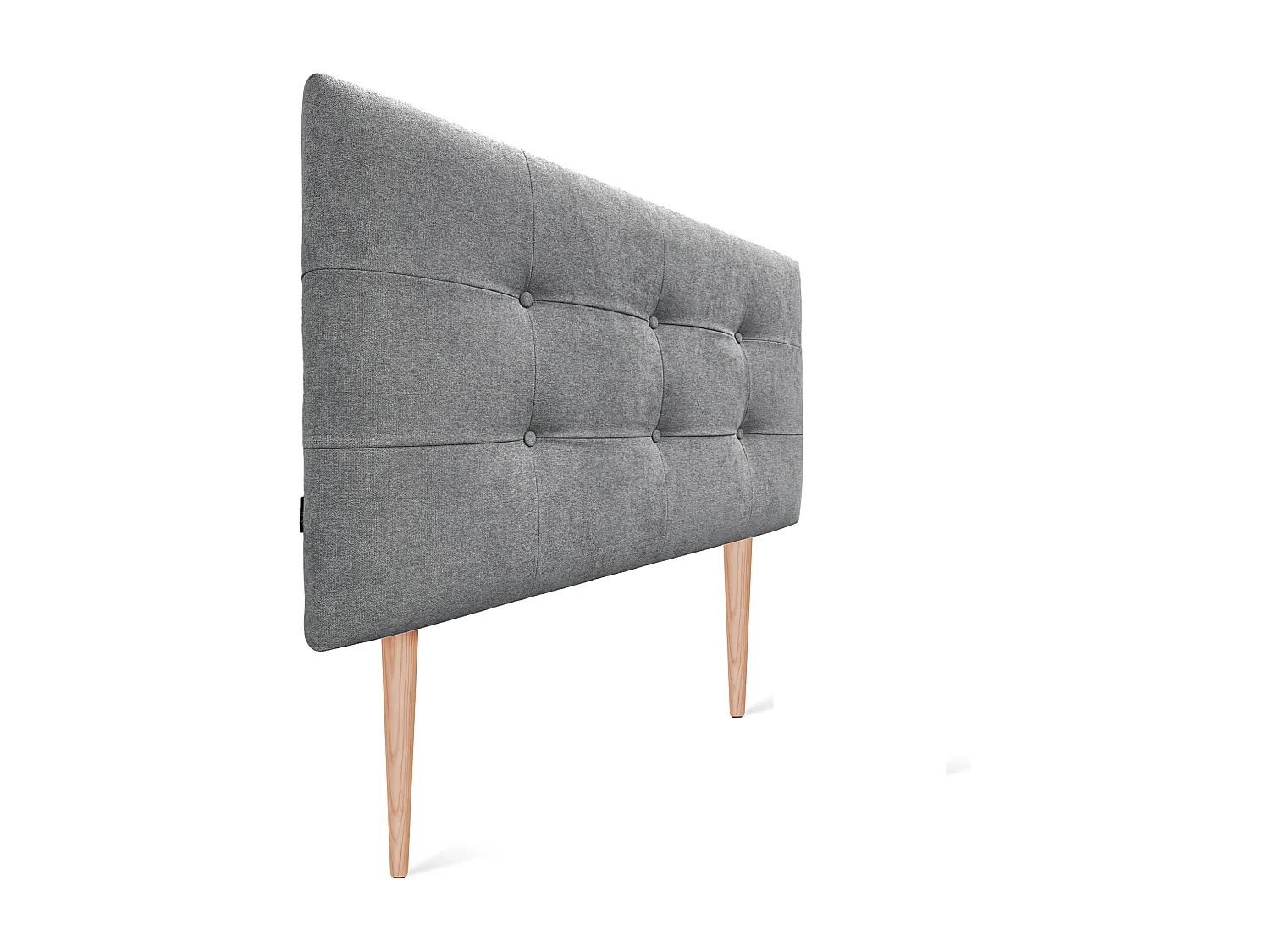 DHOME Cabecero de Tela Aqualine Capitoné 90x115cm con Patas Camas 80/90 - Gris